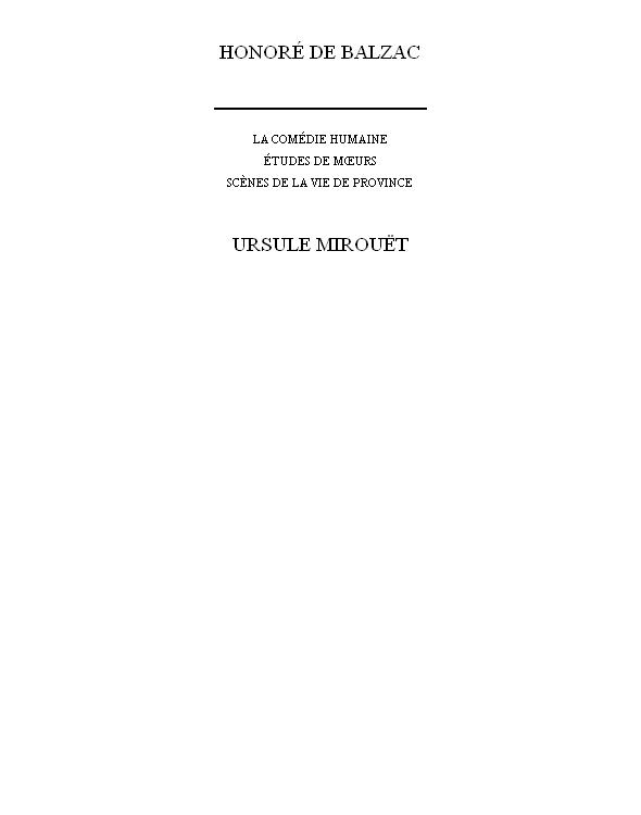 Ursule Mirouët
