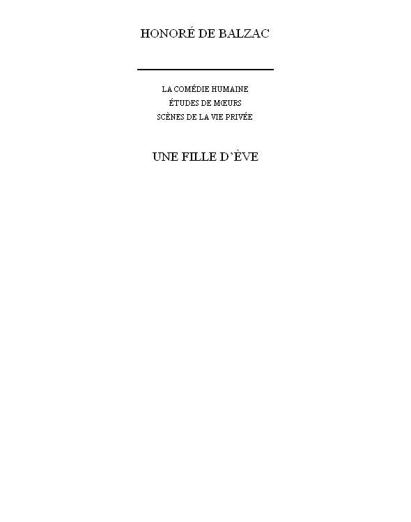 Une fille d’Ève