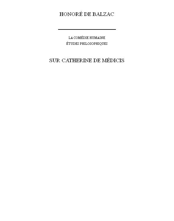 Sur Catherine de Médicis