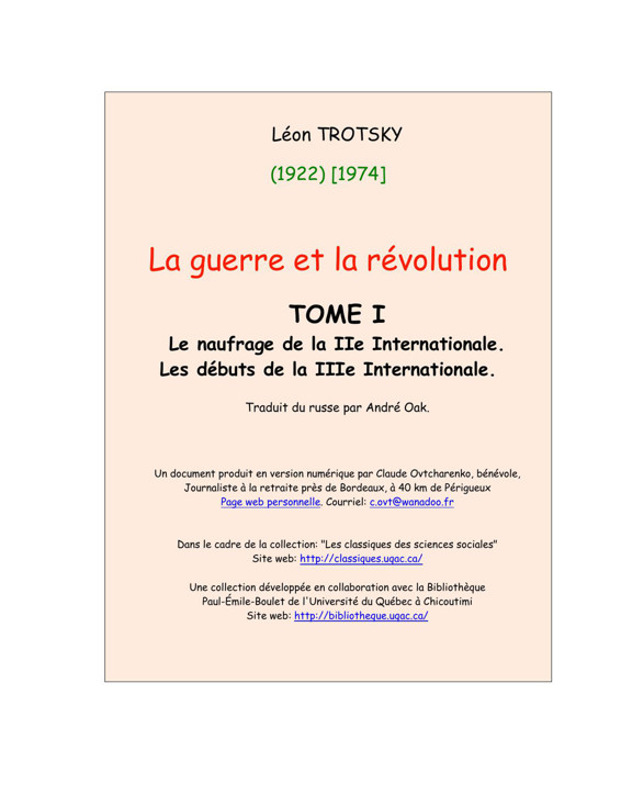 La guerre et la révolution