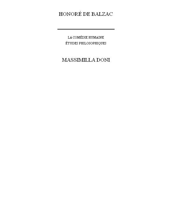 Massimilla Doni