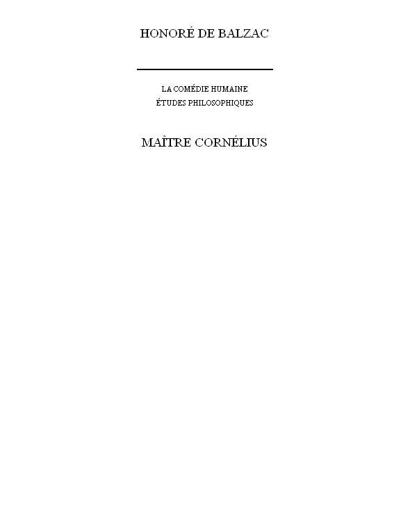 Maître Cornélius