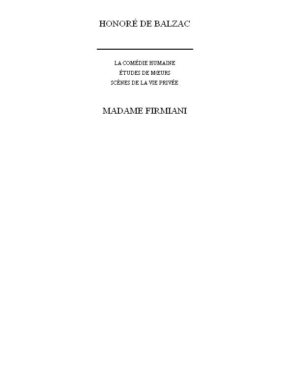 Madame Firmiani