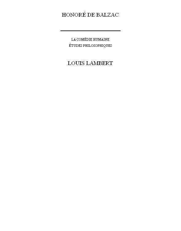 Louis Lambert