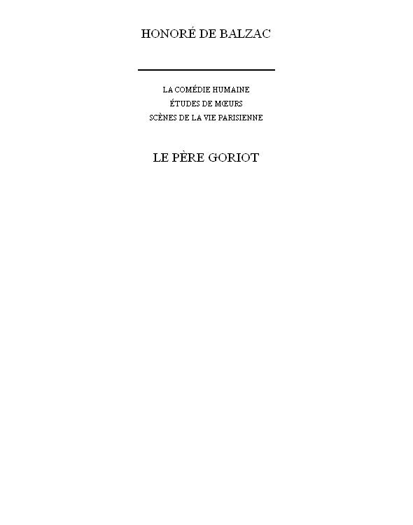 Le père Goriot