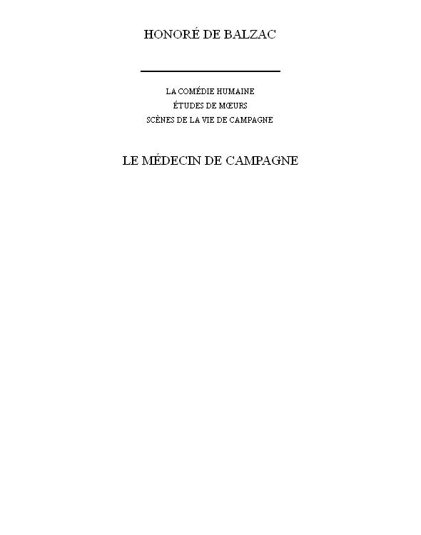 Le médecin de campagne