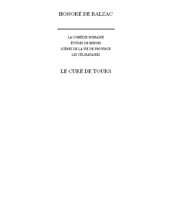 Le curé de Tours