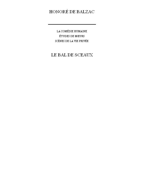 Le bal de Sceaux