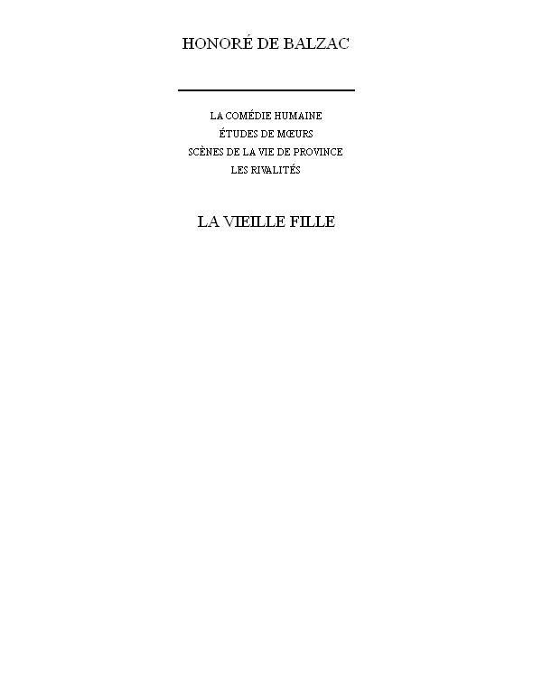 La vieille fille