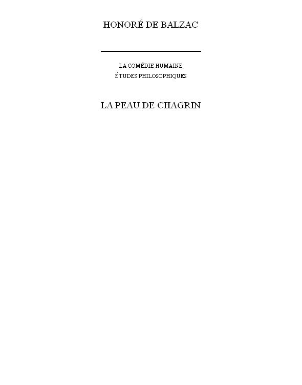 La peau de chagrin