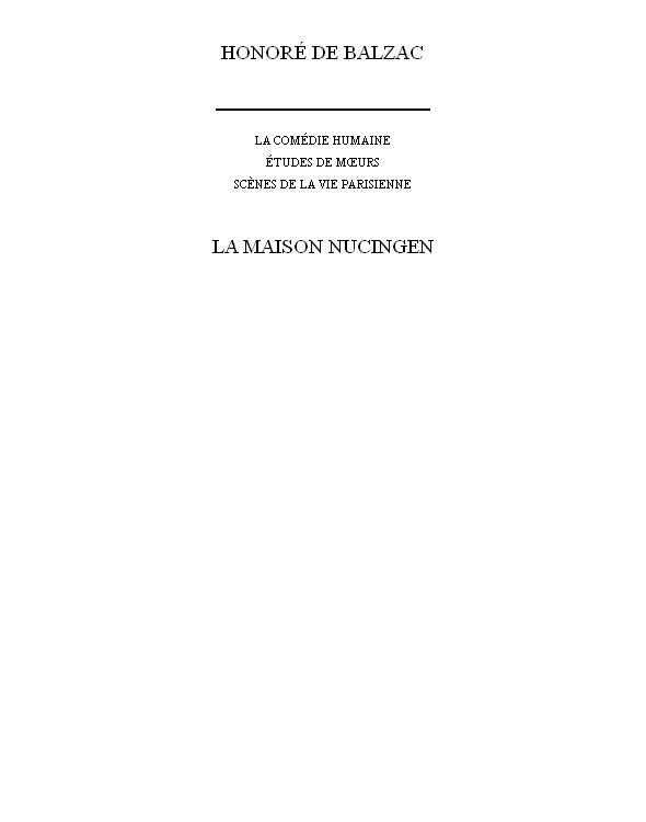 La maison Nucingen