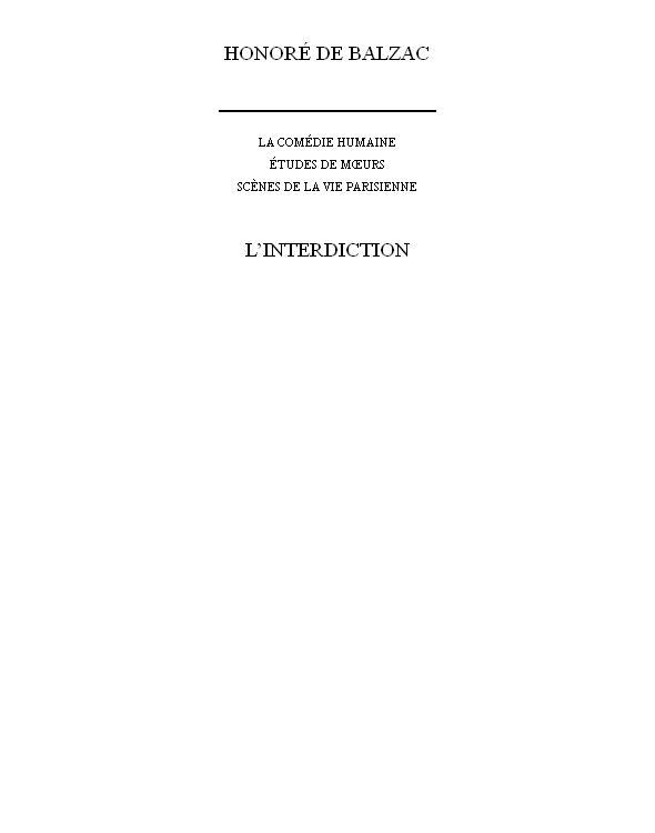 L’interdiction