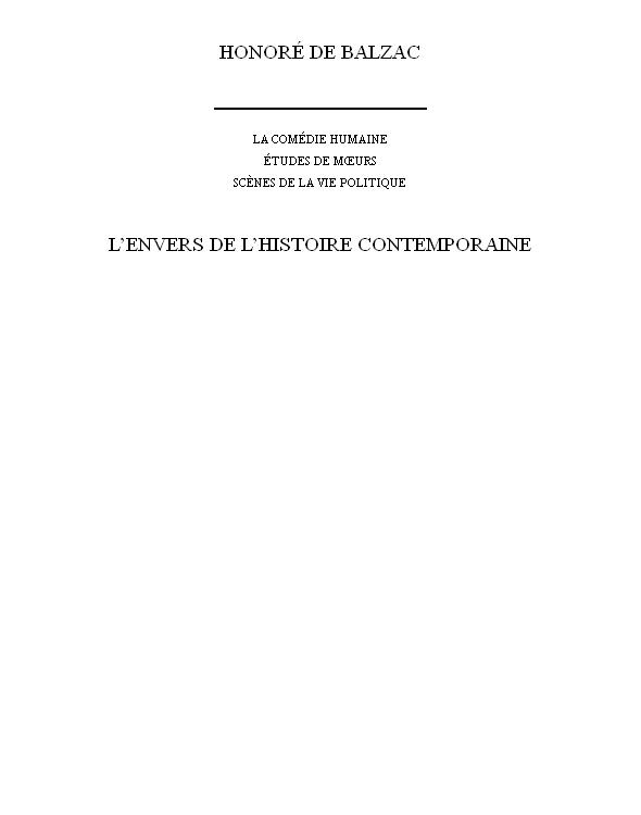 L’envers de l’histoire contemporaine