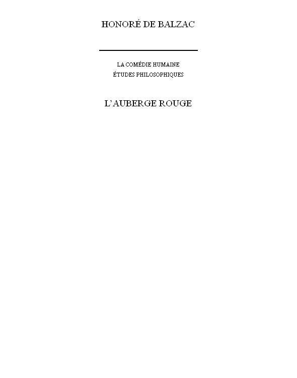 L’auberge rouge