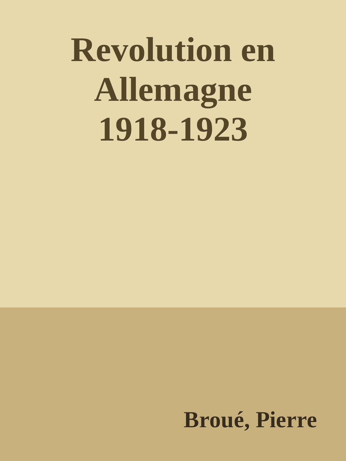 Revolution en Allemagne 1918-1923