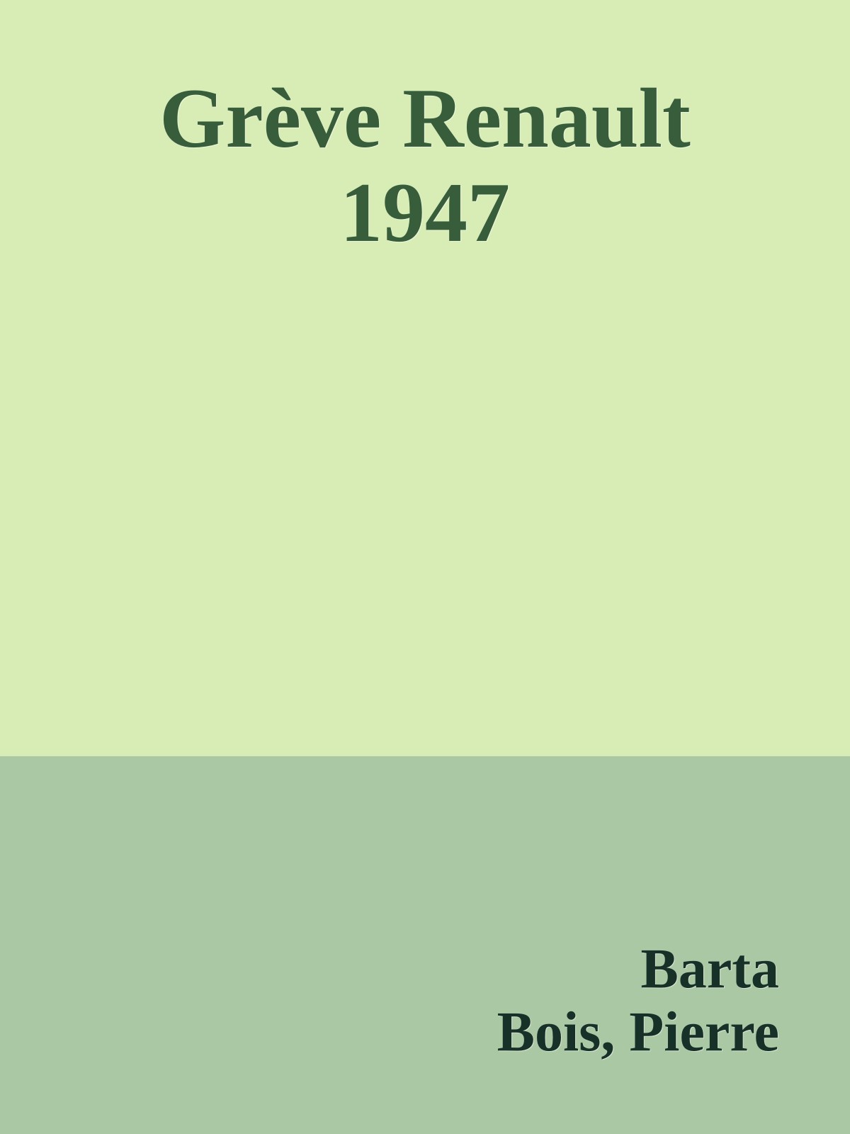 Grève Renault 1947