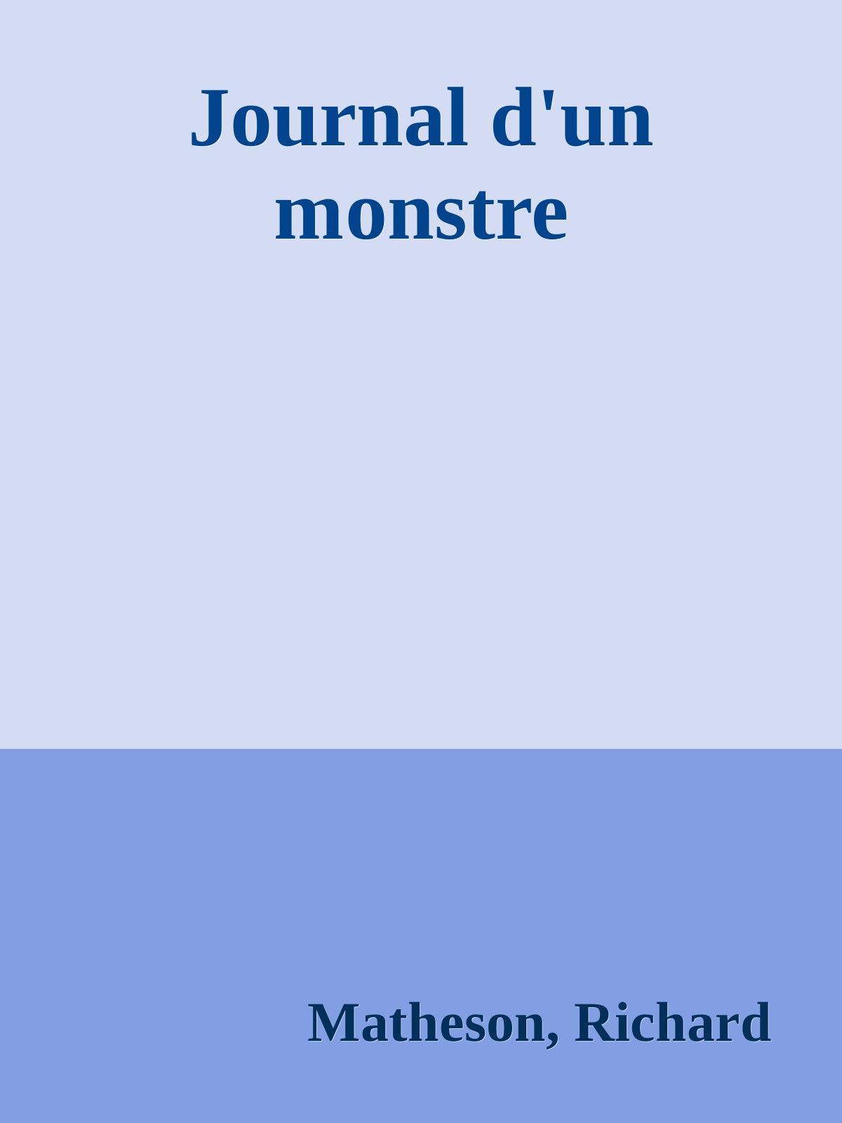 Journal d'un monstre