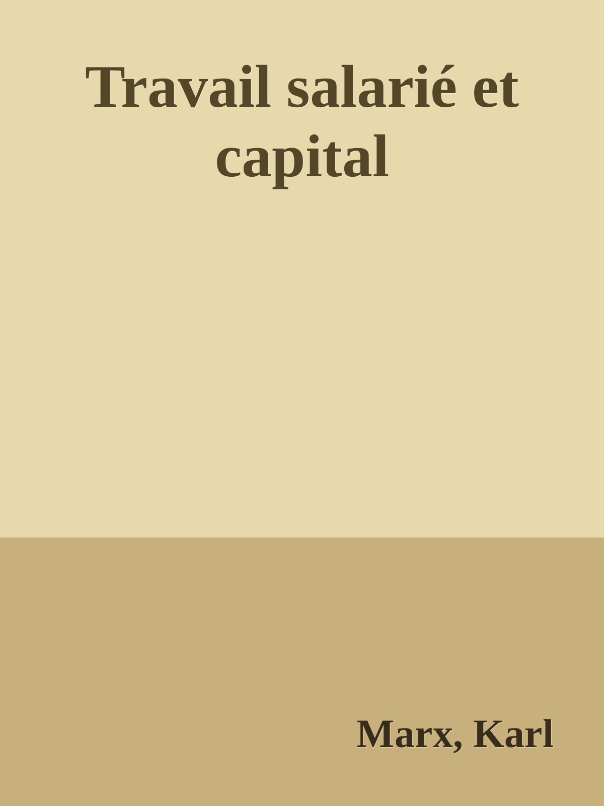 Travail salarié et capital