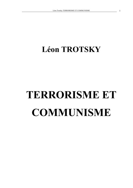 Terrorisme et communisme